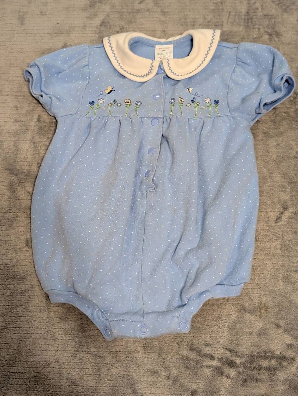 Vintage Healthtex Blue Floral Romper 24 Months
